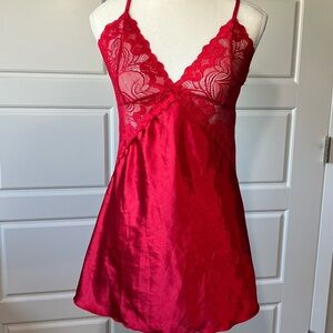Avid‎ Love Sexy Red Lace Chemise Adjustable Straps Y2K Date Night Small